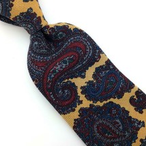 FERRELL Reed Tie Gray/Maroon/Maple Narrow Wool Necktie Paisley Brocade I18-147 - £38.80 GBP