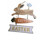 Happy Easter Wooden Hanging Sign Easter Colorful Carrot Bunny Sign Door. - $18.69