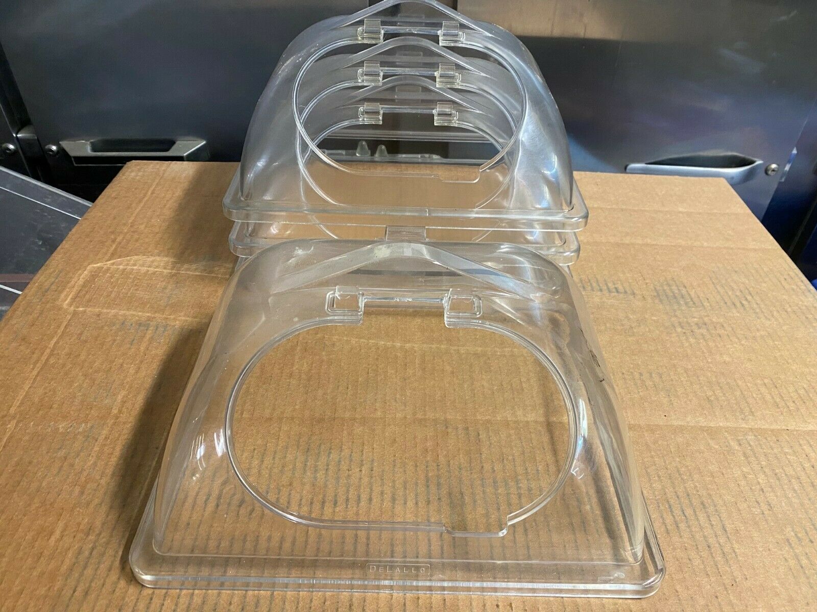 Primary image for Set of 4 DeLallo Clear Plastic Lids Food Serving Insert Pan Covers without Doors