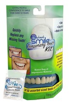 INSTANT SMILE FALSE TEETH REPLACEMENT KIT W 4 PKG EX BEADS replace missi... - £18.90 GBP