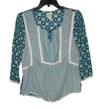 Matilda Jane Blouse Top Size Small Multi Color Floral Pattern Womens Polyester - £15.50 GBP