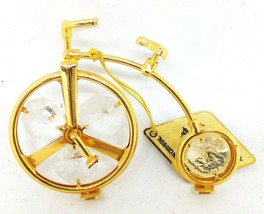 3 Inch Big Wheel Bicycle Swarovski Crystal 24k Gold Plated Ornament - £18.62 GBP