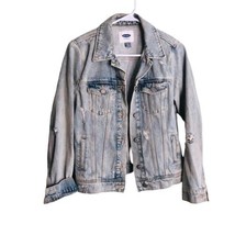 Old Navy Womens Size Small Light Wash Destructed Distressed Blue Jean Jacket - £9.75 GBP