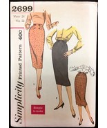 1950s Waist 24” Easy Simple Pencil Skirt Set Simplicity 2699 Pattern Vin... - £6.29 GBP