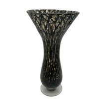 Enchanting Black &amp; Grey Blown Glass Vase - 11.5&quot; - $45.00
