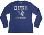 Duke Blue Devils T Shirt LARGE Blue Waffle Knit Thermal Long Sleeve Univ... - £19.42 GBP