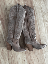 Lasso Chestnut Suede western boots knee high size 5.5 - $98.01
