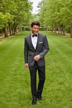 Couture 1910 Stretch 1 Button Charcoal Shawl Lapel Tuxedo Jacket Only Sl... - £175.21 GBP
