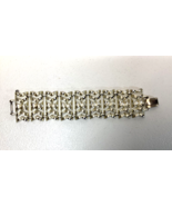 Coro Bracelet Textured Open Weave Wide Chain Links Goldtone Vintage - $29.00