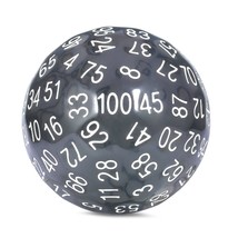 100 Sided Dice Set Translucent Black D100 Die With Pouch For Dungeons And Dragon - £22.21 GBP