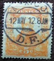 1910 Five Centavos Mexico DF 1912 Cancelled Stamp - $0.99