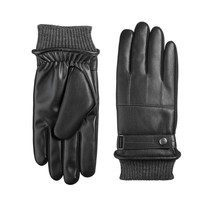 Isotoner men&#39;s faux leather sleek heat winter gloves Black - $41.00