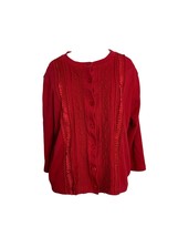 Rebecca Malone Womens Cardigan Sweater Size Petite Large Red Button Front - £11.67 GBP