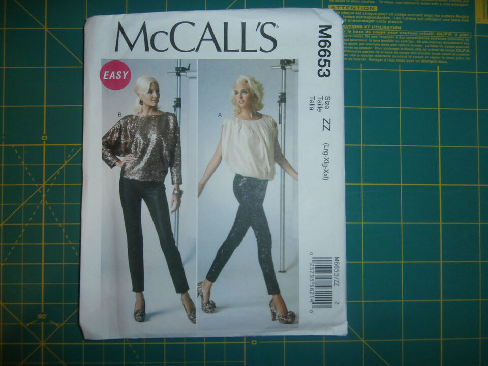 McCall's 6653 Size Lrg Xlg Xxl Misses' Tops - $12.86