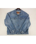 LEVI&#39;S Men&#39;s (2XL) Denim Jacket Metal Buttons Red Tab Dark Blue 100% Cotton - $79.00