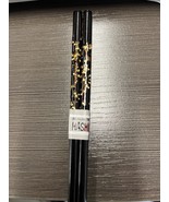 Japanese Bamboo Chopsticks 1 Pair Vtg Hashi Reusable Tableware Black &amp; Gold - €3,37 EUR