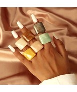 Design Acrylic Resin Rings  Wide Thick Dome Knuckle Finger Stackable Siz... - £13.87 GBP