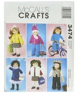 McCall&#39;s Patterns M3474 18-Inch Doll Clothes, One Size Only - £9.48 GBP
