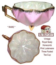 Vintage Royal Sealy Honecomb 3 footed Pink Tea Cup made in Japan TeaCup - £55.78 GBP