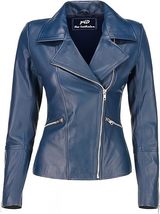 Women&#39;s Asymmetrical Zip-Up Real Lambskin Leather Motorcycle Jacket - Ca... - £94.27 GBP