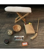 Vintage Dollhouse Miniatures 8 Lot Iron Board Donuts Groceries Butter Ba... - $441.83 MXN