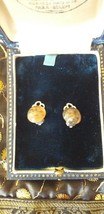 Antique Vintage 1980 Small Scottish Agate  Sterling Silver Earrings Clip... - £30.75 GBP
