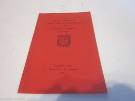 1942 Report Of The President Of Harvard University To Board Of Overseers Booklet - £7.90 GBP