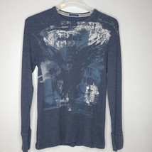 American Eagle Mens Shirt Large Blue Eagle Graphic Thermal Long Sleeve C... - $14.46