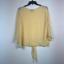 Vince Camuto Womens XL Misted Yellow 3/4 Sleeves Tie Blouse Top NWT BI86 - £31.32 GBP