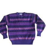 Meister Vintage 80&#39;s Sweater Size Medium  Wool Acrylic Geometric Colorfu... - $19.79