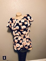 Floral jumper romper pocketed pockets small - $237.71 MXN