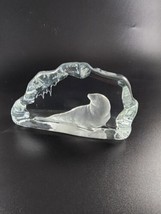 Vintage Viking Glass Frosted Seal Figurine Paperweight Art Glass - £23.42 GBP