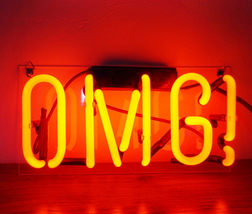 Handmade &#39;OMG&#39; Oh My God Wedding Beautiful Banner Art Light Neon Sign 12&quot;x6&quot; - £54.27 GBP
