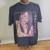 Vintage Offical Aaliyah Black and Purple T Shirt Womens Size XL Distressed  - £18.06 GBP