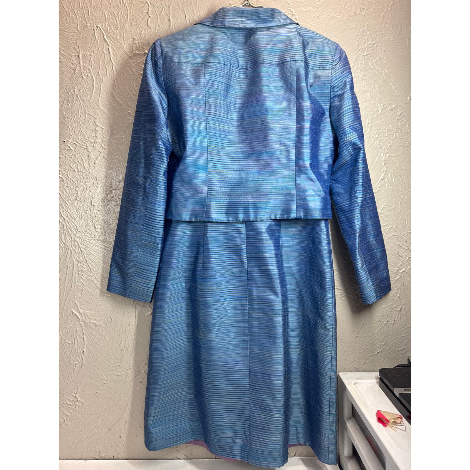Kay Unger Womens Silk Beaded A-Line Dress With Jacket Outfit Evening Glam Size 8 Item image 6
