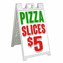 Pizza Slices $5 Signicade 24x36 A Frame Plastic Sidewalk Sign Carnival Food - £34.08 GBP+
