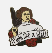 Star Wars Princess Leia Fight Like a Girl Metal Enamel Pin - New Star Wa... - £4.32 GBP