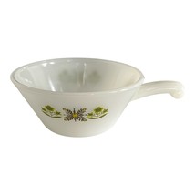Vintage Fire-King Anchor Hocking Green Floral Handle Soup Bowl – Made in... - $265.06 MXN