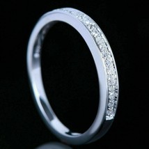0.50Ct Round Moissanite Diamond Half Eternity Wedding Ring Band 14K WGold Fn - £80.52 GBP