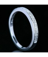 0.50Ct Round Moissanite Diamond Half Eternity Wedding Ring Band 14K WGol... - $139.63 CAD