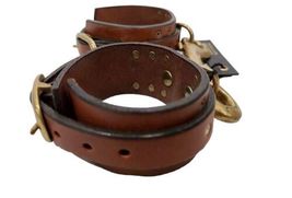 Fleet ILYA Brown Leather Wrist Cuffs Made in UK England image 6