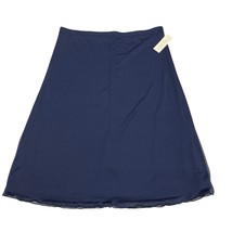 Tash+Sophie Skirt Womens XL Navy Blue Mesh Lined Pencil Midi Pull On Neu... - $29.41
