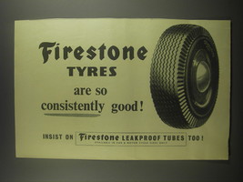 1953 Firestone Tires Ad - Firestone Tyres are so consitently good - £14.78 GBP