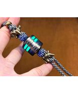 Custom Paracord Lanyard Keychain, Brass Dragon Bead, Glow in the Dark - $46.99