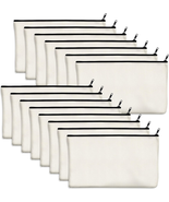 15 Pack Blank Cotton Canvas DIY Craft Zipper Bags Pouches Pencil Case fo... - £11.83 GBP