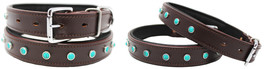 Large 21&#39;&#39;- 25&#39;&#39; Rhinestone Dog Puppy Collar Crystal Cow Leather Western... - $369.75 MXN