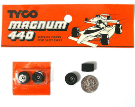 2pc 1982 TYCO Slot Car Wide REAR WHEELS +Foam TIRES 1pr Rare Service Par... - $2.25