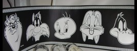 1 RARE VINTAGE HTF LOONEY TUNES WALLPAPER BORDER TWEETY TAZ BUGS SYLVESTER - $182.00 MXN