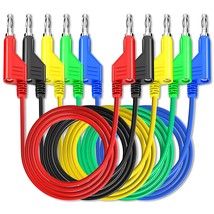 5Pcs Stackable Banana To Banana Plug Test Leads Soft Electrical Test Cab... - $25.99