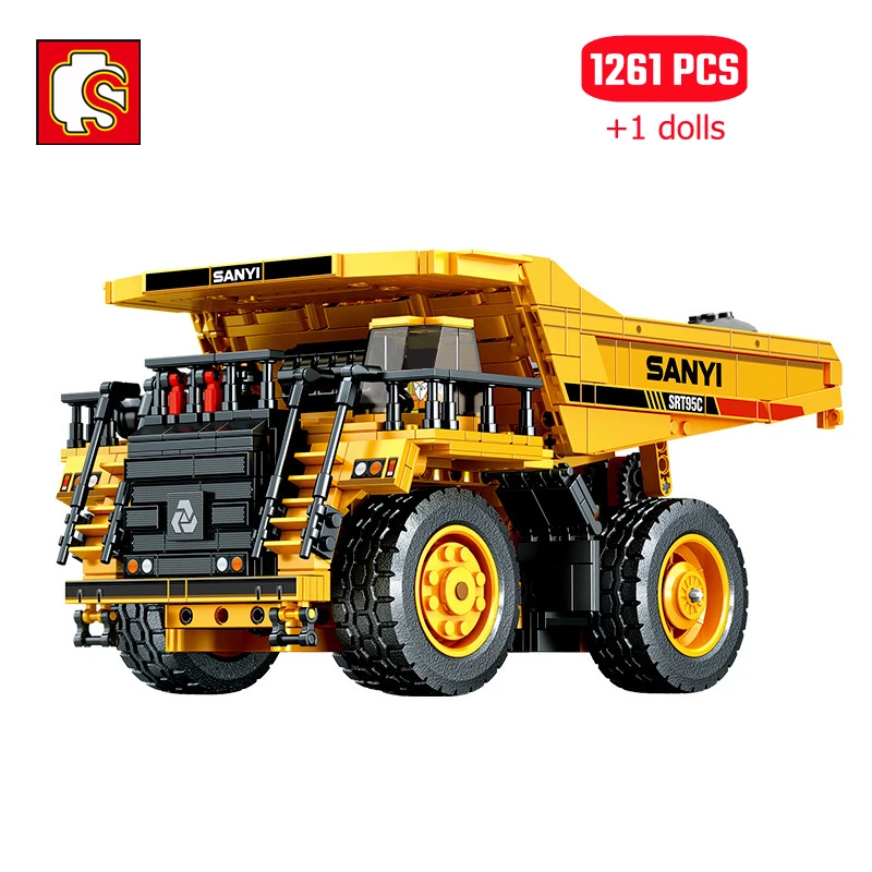 SEMBO City Engineering Mining Dump Truck Model Building Blocks MOC Technical - £60.74 GBP+